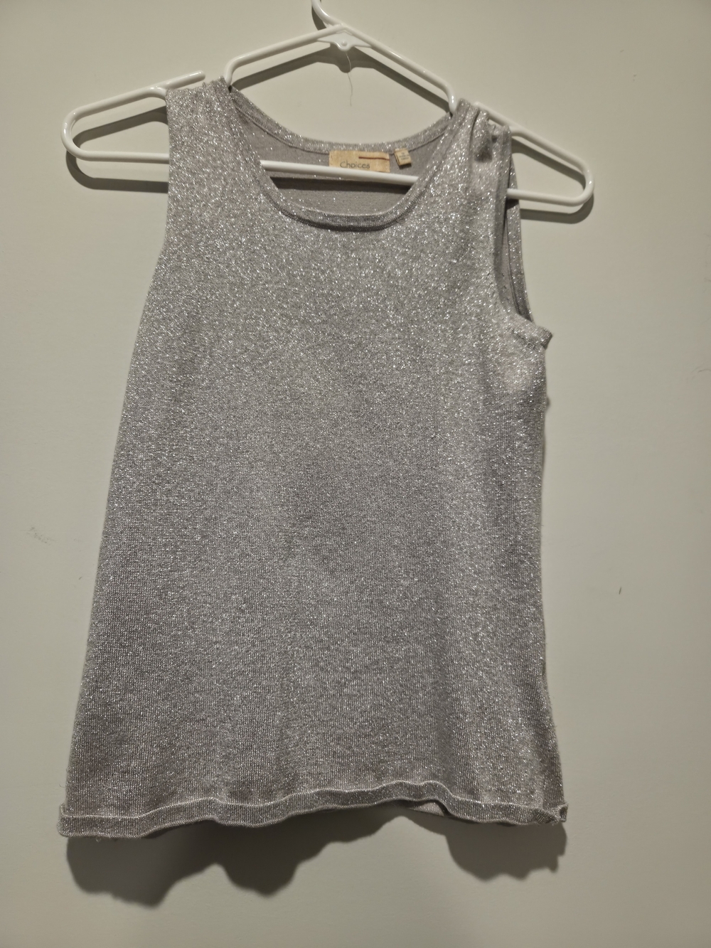 Choices Silver Shimmer Sleeveless Tank Top